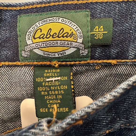 NWT Cabela’s Jeans Mens 44x30 Indigo Dark Stone Hiking Faced Upland Jeans - Picture 4 of 11